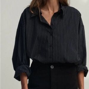 Jesse Kamm Black White Stripe Deadstock Alberta Shirt XS/S